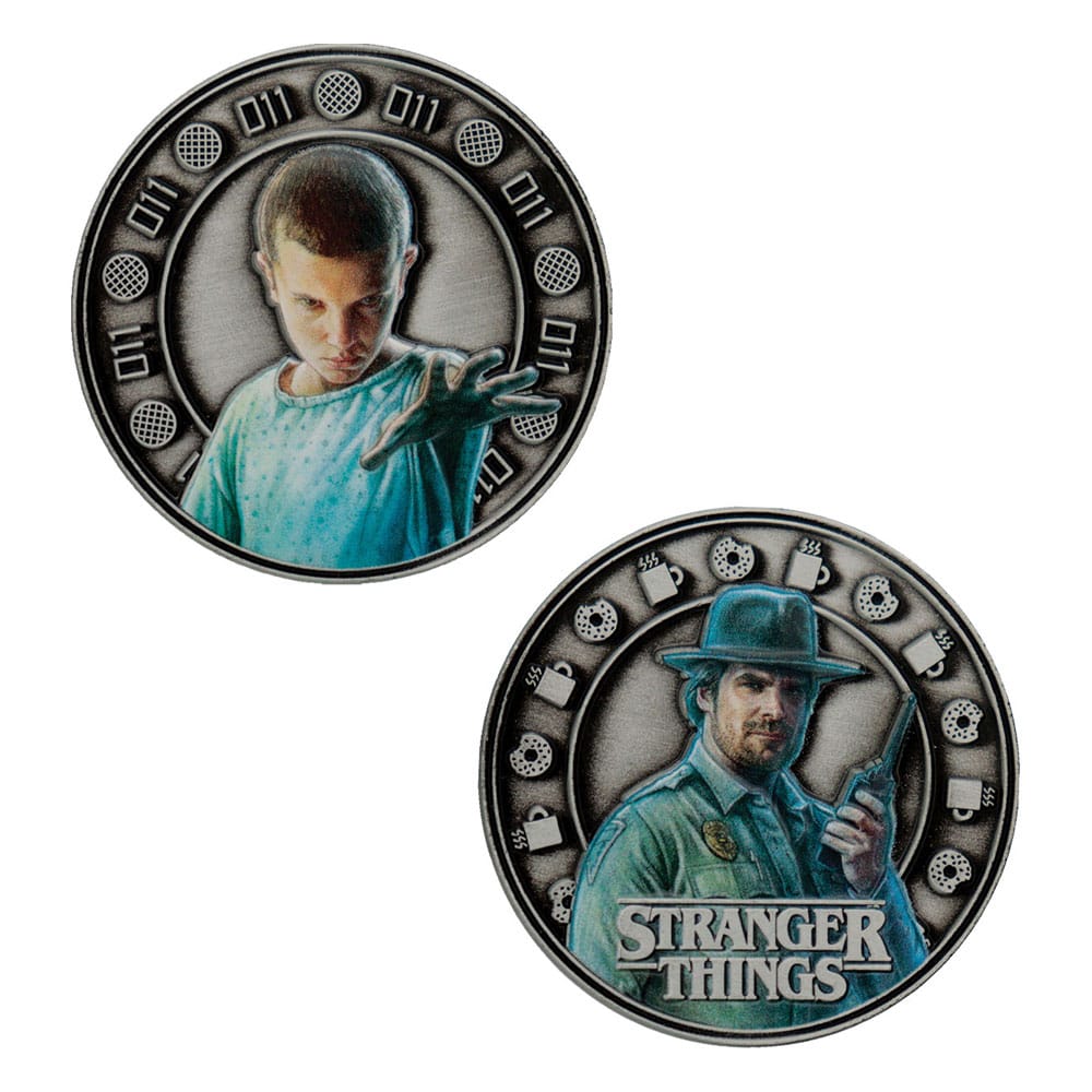 Stranger Things Sammelmünze Eleven & Hopper 4 cm  - Versand: 5-7 Tage nach Bestellung