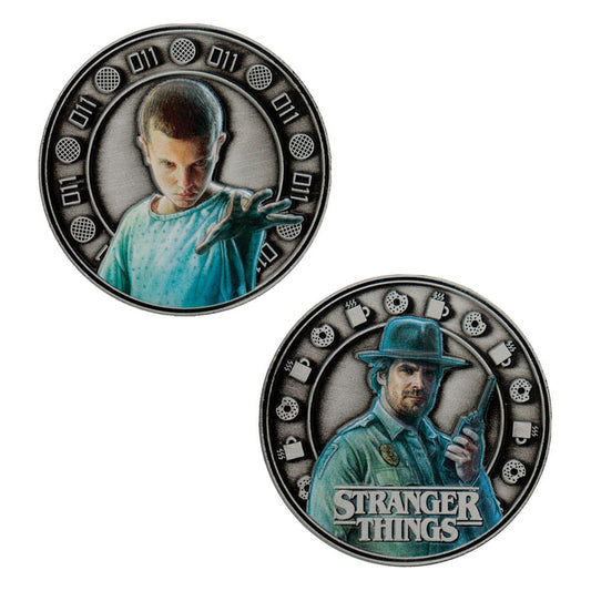 Stranger Things Sammelmünze Eleven & Hopper 4 cm  - Versand: 5-7 Tage nach Bestellung