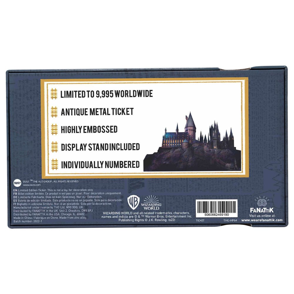 Harry Potter Replik Hogwarts Train Ticket Limited Edition - Versand: 7 Tage nach Bestellung