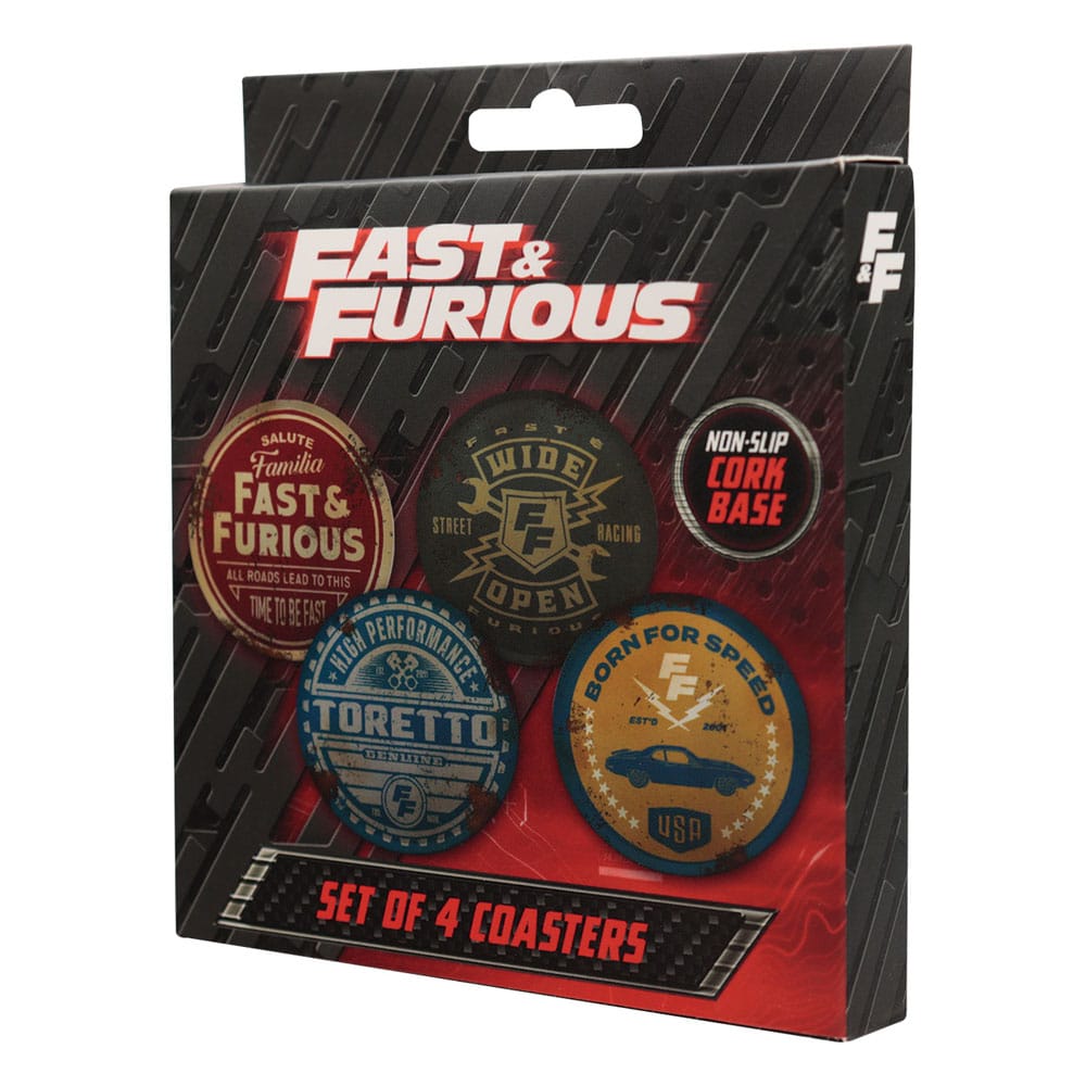 Fast & Furious Untersetzer 4er-Pack Vintage Style - Preorder - ETA: 25.11.2025