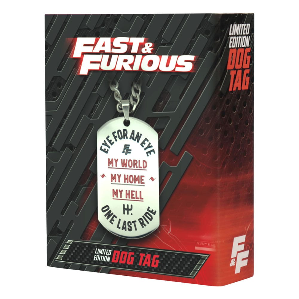 Fast & Furious Erkennungsmarken mit Kette  - Versand: 7 Tage nach Bestellung