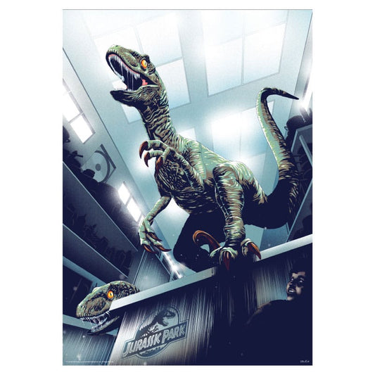 Jurassic Park Kunstdruck 30th Anniversary Edition Hiding in Kitchen Limited Edition 42 x 30 cm - Versand: 5-7 Tage nach Bestellung