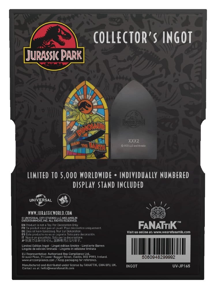 Jurassic Park Metallbarren Stained Glass Style Metal 11 cm - Preorder - ETA: 25.10.2026