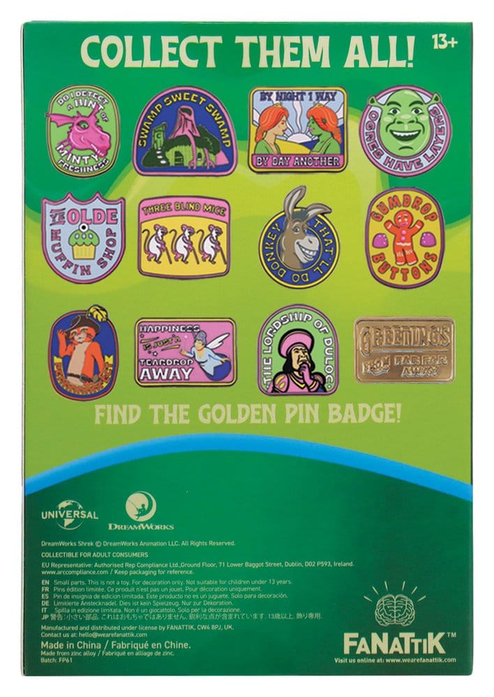 Shrek Mystery Ansteck-Pins Blind Box Display (12) - Preorder - ETA: 25.05.2027