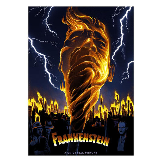 Universal Monsters Kunstdruck Frankenstein Limited Edition 42 x 30 cm - Versand: 5-7 Tage nach Bestellung