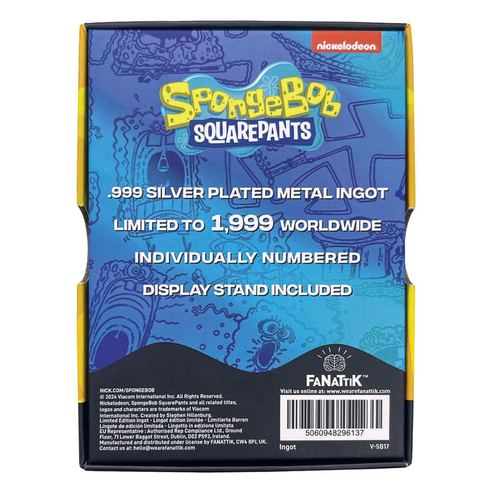 SpongeBob Schwammkopf Metallbarren 25th Anniversary Limited Edition     - Preorder - ETA: 18.10.2025