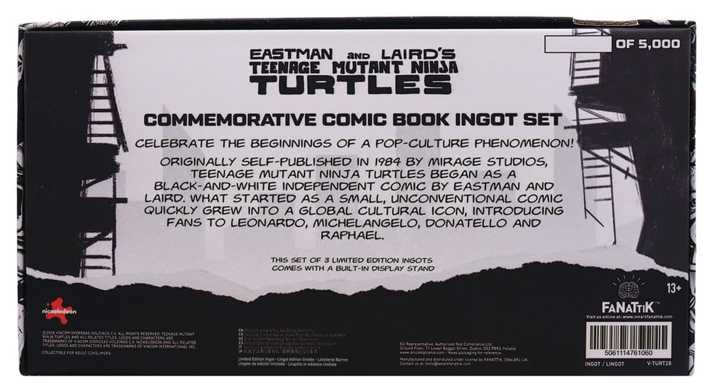 Teenage Mutant Ninja Turtles Metallbarren Set of Three Comic Book Cover Ingots Limited Edition - Preorder - ETA: 25.05.2027