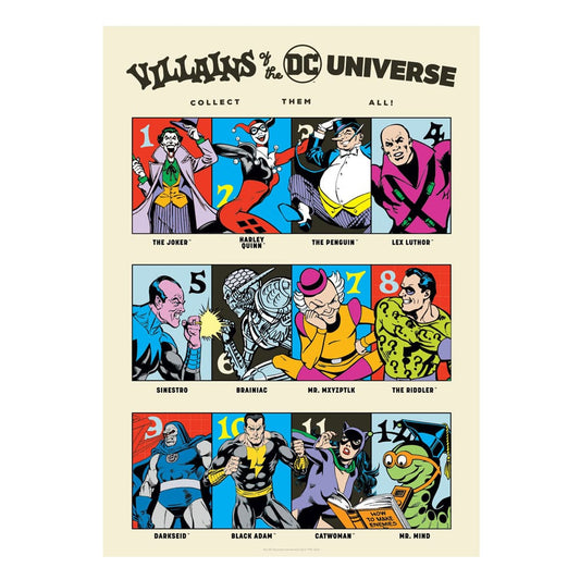 DC Comis Kunstdruck 90th Anniversary Villains Limited Edition 42 x 30 cm     - Versand: 5-7 Tage nach Bestellung