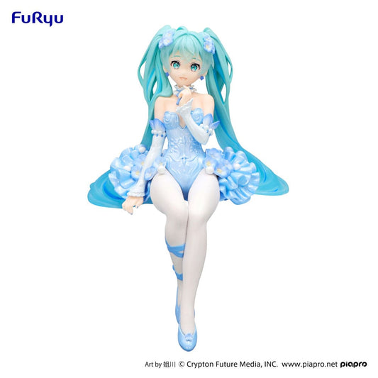 Hatsune Miku Noodle Stopper PVC Statue Flower Fairy Nemophila Pail Blue Color Ver. 15 cm - Versand: 5-7 Tage nach Bestellung