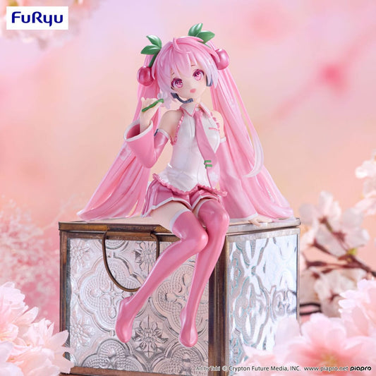 Hatsune Miku Noodle Stopper PVC Statue Sakura Miku 2024 Pearl Color Ver. 15 cm  - Versand: 5-7 Tage nach Bestellung