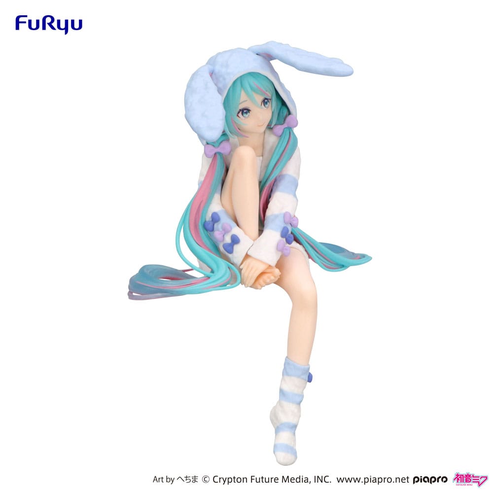 Hatsune Miku Noodle Stopper PVC Statue Hatsune Miku Rabbit Ear Hood Pajama Blue Color Ver. 14 cm      - Preorder - ETA: 10.10.2025