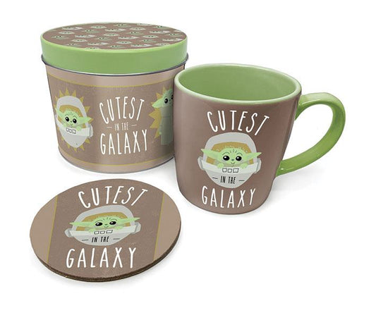 Star Wars The Mandalorian Tasse mit Untersetzer Cutest in the Galaxy - Versand: 5-7 Tage nach Bestellung