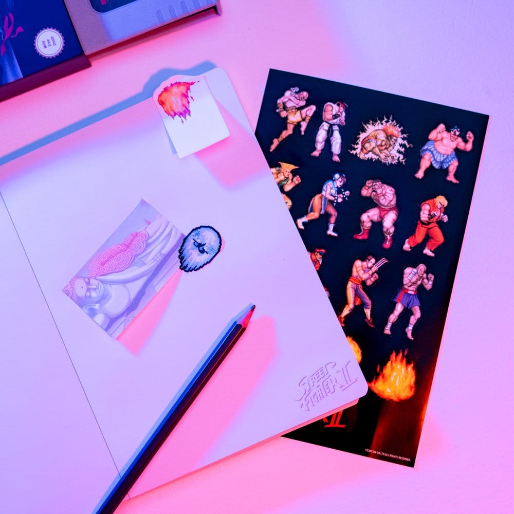 Street Fighter Premium Notizbuch mit Haftnotizen und Hülle A5  - Preorder - ETA: 27.07.2026