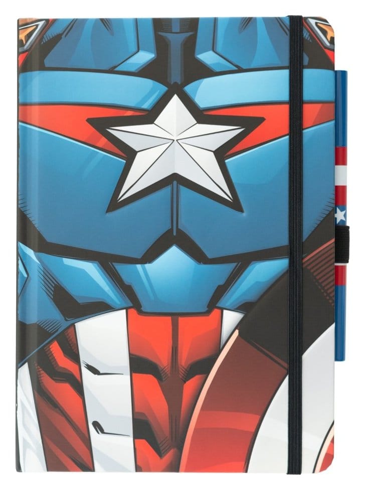 Marvel Captain America Premium Notizbuch mit Stift Uniform A5 - Preorder - ETA: 25.11.2026