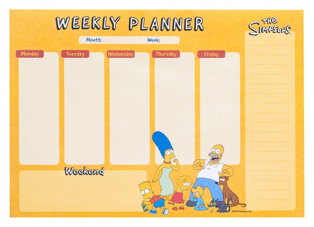 Die Simpsons Wochenplaner A4 - Preorder - ETA: 25.11.2026