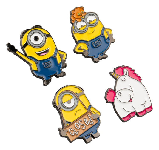 Minions Ansteck-Pins 4er Set - Versand: 7 Tage nach Bestellung