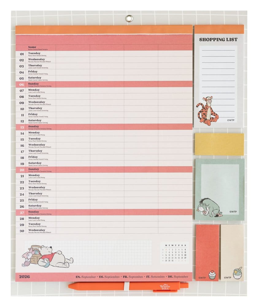Winnie the Pooh magnetischer Planer 2026/27 30 x 35 cm - Preorder - ETA: 09.10.2026