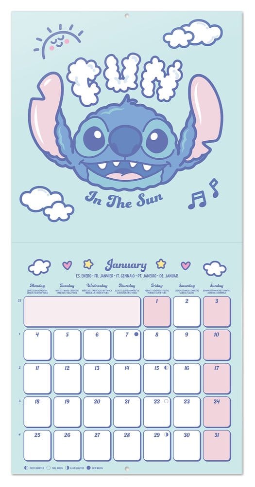 Disney Stitch Wandkalender 2027 30 x 30 cm - Preorder - ETA: 26.10.2026