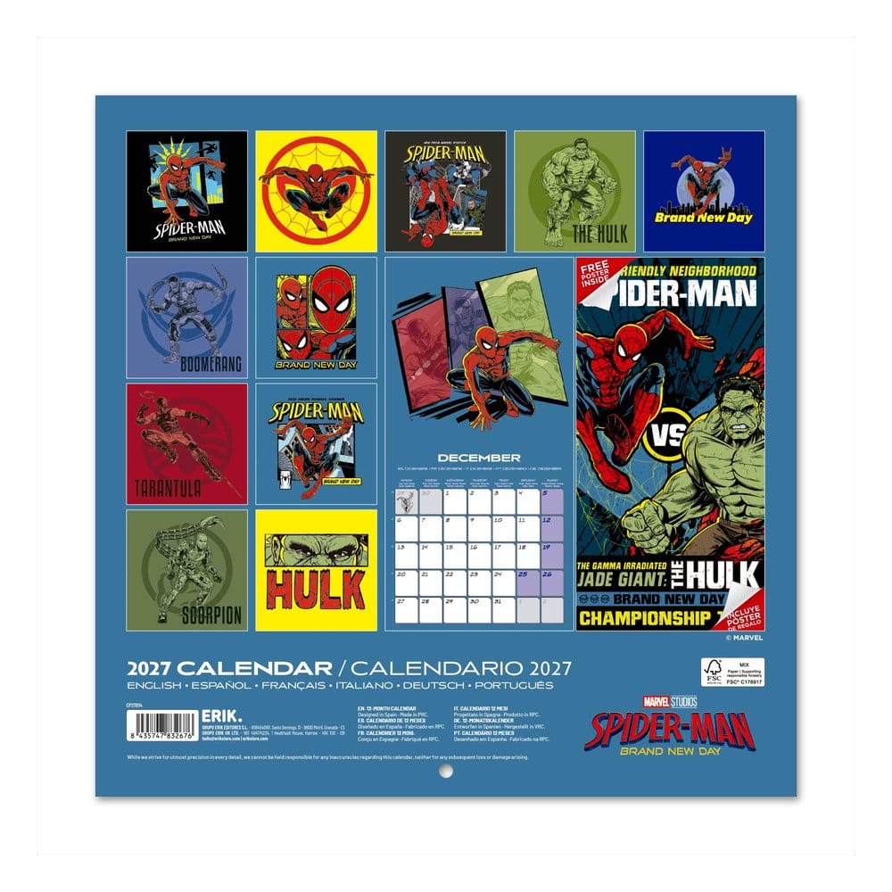 Spider-Man Wandkalender 2027 30 x 30 cm - Preorder - ETA: 08.11.2026