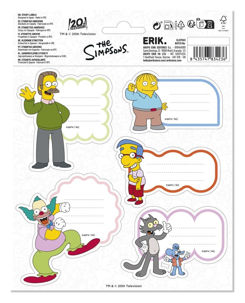 Die Simpsons Selbstklebende Etiketten Premium (10) - Preorder - ETA: 11.10.2026