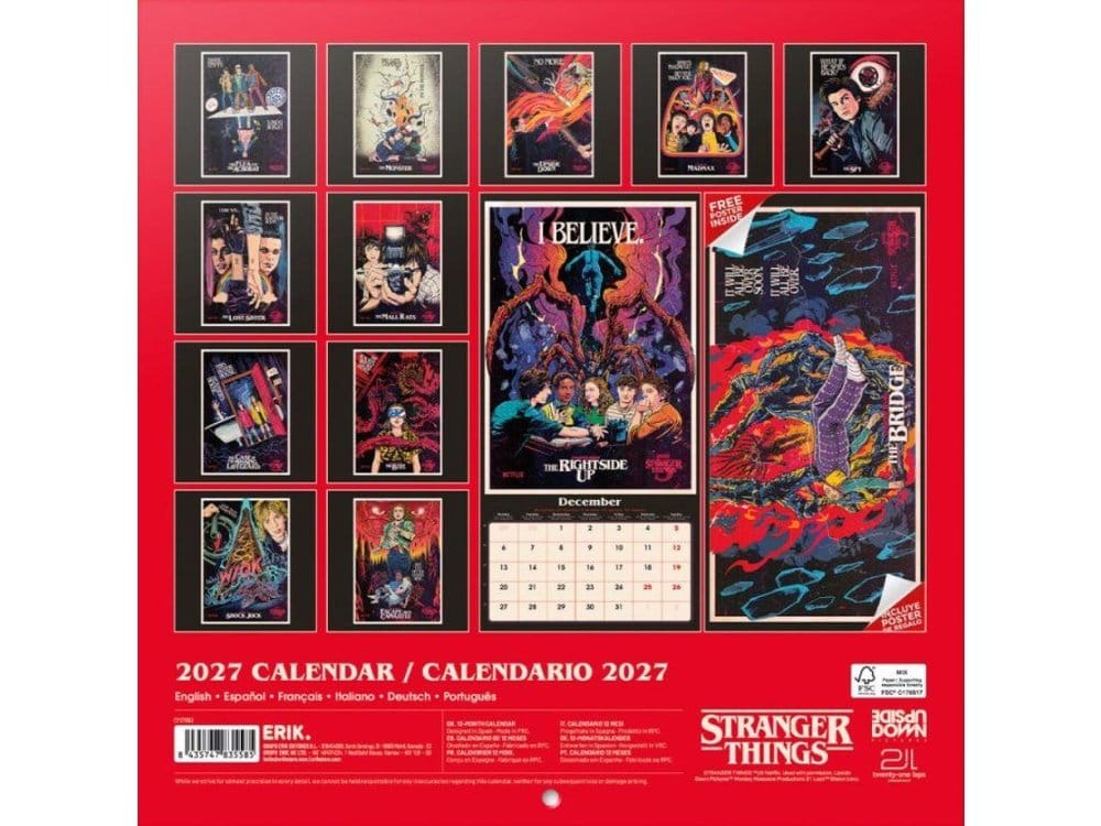 Stranger Things Wandkalender 2027 30 x 30 cm - Preorder - ETA: 08.09.2026