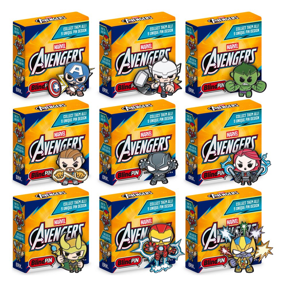Marvel The Avengers Ansteck-Pins Serie 1 Display (24) - Versand: 7 Tage nach Bestellung