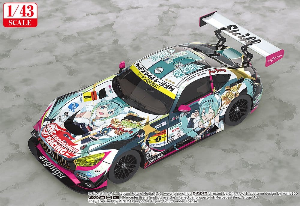 Hatsune Miku GT Project Fahrzeug 1/43 Good Smile Hatsune Miku AMG 2018 Final Race Ver. 11 cm - Preorder - ETA: 25.08.2027