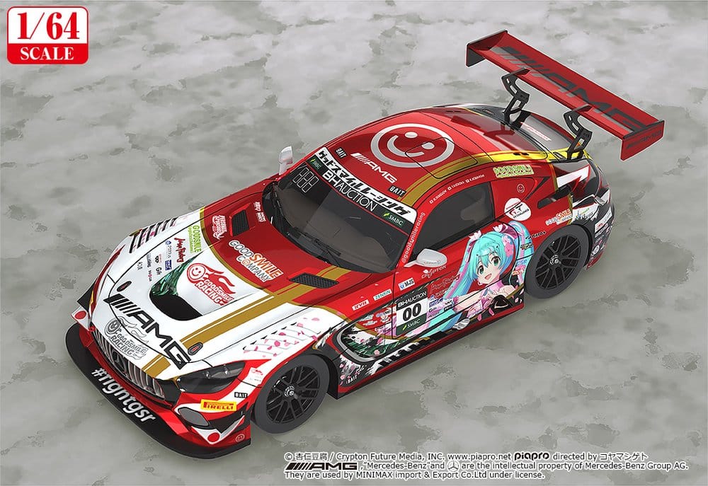 Hatsune Miku GT Project Fahrzeug 1/64 Mercedes-AMG Team Good Smile 2019 Suzuka 10 Hours Ver. 7 cm - Preorder - ETA: 25.08.2027