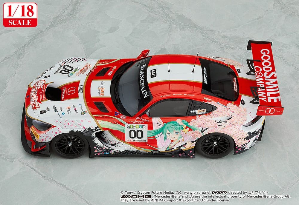 Hatsune Miku GT Project Fahrzeug 1/18 Good Smile Hatsune Miku AMG 2017 SPA24H Ver. 26 cm - Preorder - ETA: 25.10.2027