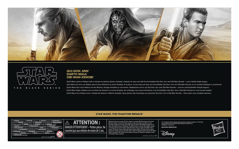 Star Wars Episode I Black Series Actionfiguren 3er-Pack Qui-Gon Jinn, Darth Maul, Obi-Wan Kenobi 15 cm - Preorder - ETA: 29.11.2025