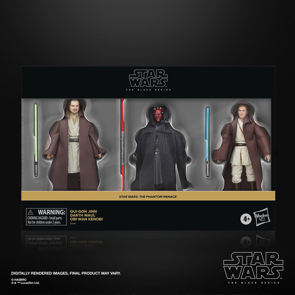 Star Wars Episode I Black Series Actionfiguren 3er-Pack Qui-Gon Jinn, Darth Maul, Obi-Wan Kenobi 15 cm - Preorder - ETA: 29.11.2025