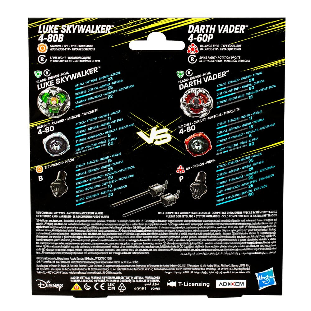 Beyblade X und Star Wars Collab Luke Skywalker 4-80B vs. Darth Vader 4-60B - Preorder - ETA: 08.04.2026