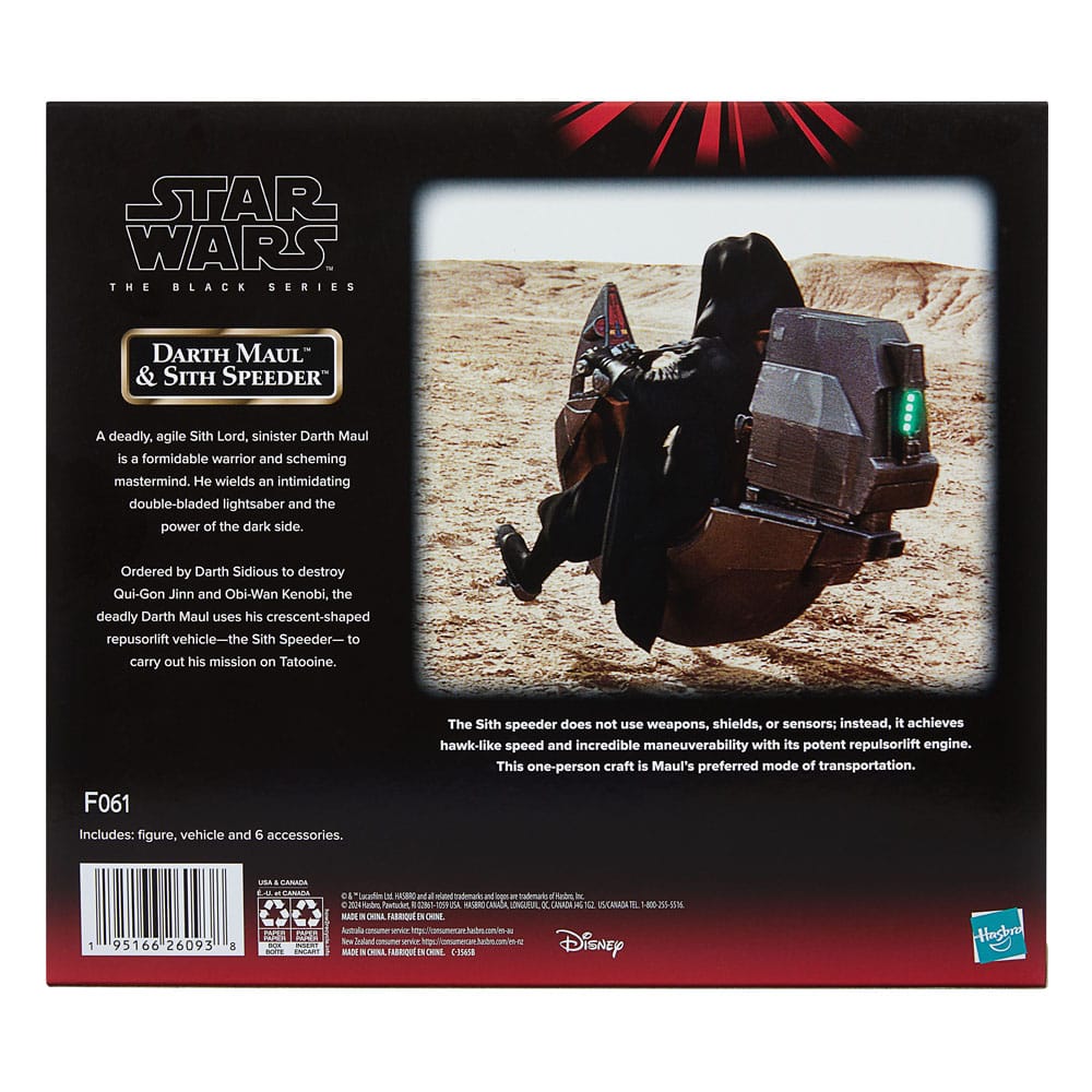 Star Wars Episode I Black Series Fahrzeug mit Actionfigur Darth Maul & Sith Speeder 25th Anniversary - Versand: 7 Tage nach Bestellung