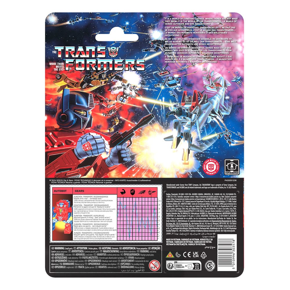 The Transformers Retro G1 Actionfigur Autobot Gears 12 cm - Versand: 5-7 Tage nach Bestellung