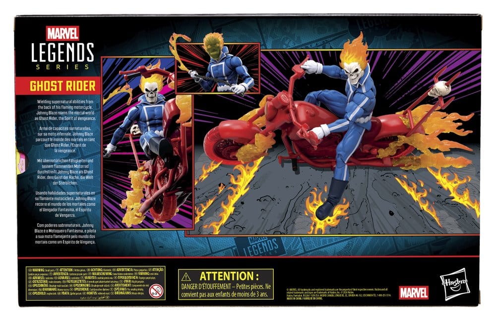 Ghost Rider Marvel Legends Actionfigur  Johnny Blaze with Motorcycle 15 cm - Versand: 7 Tage nach Bestellung