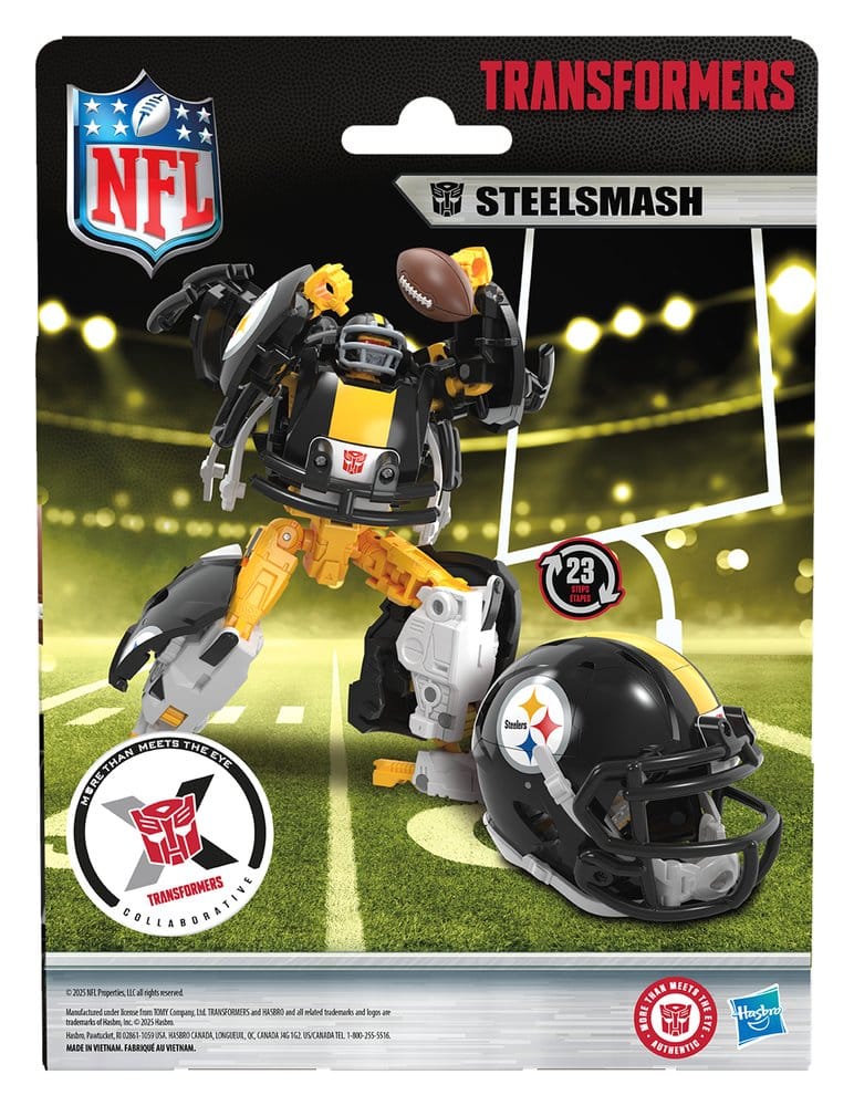 Transformers x NFL Actionfigur Pittsburgh Steelers: Steelsmash 14 cm - Versand: 7 Tage nach Bestellung