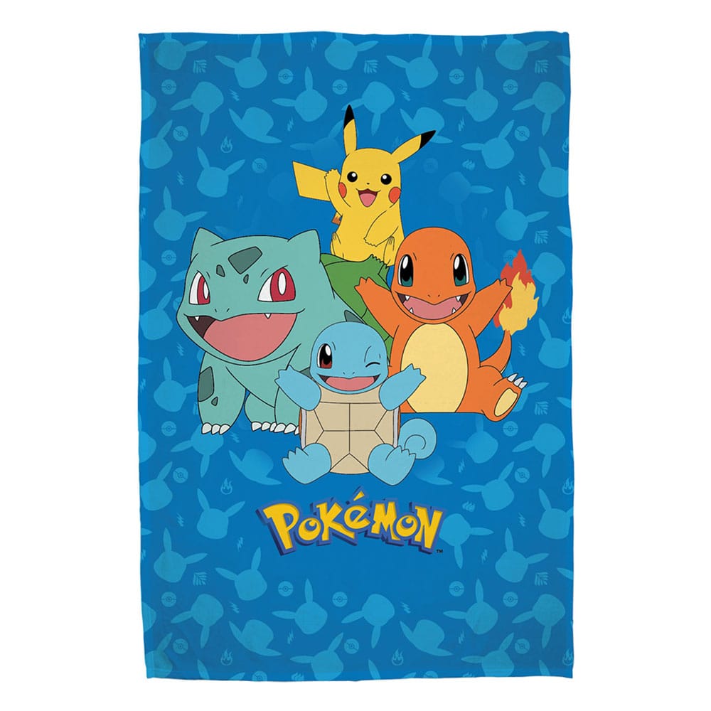 Pokemon Flanell-Fleecedecke Starter Pokemon 130 x 160 cm - Versand: 5-7 Tage nach Bestellung