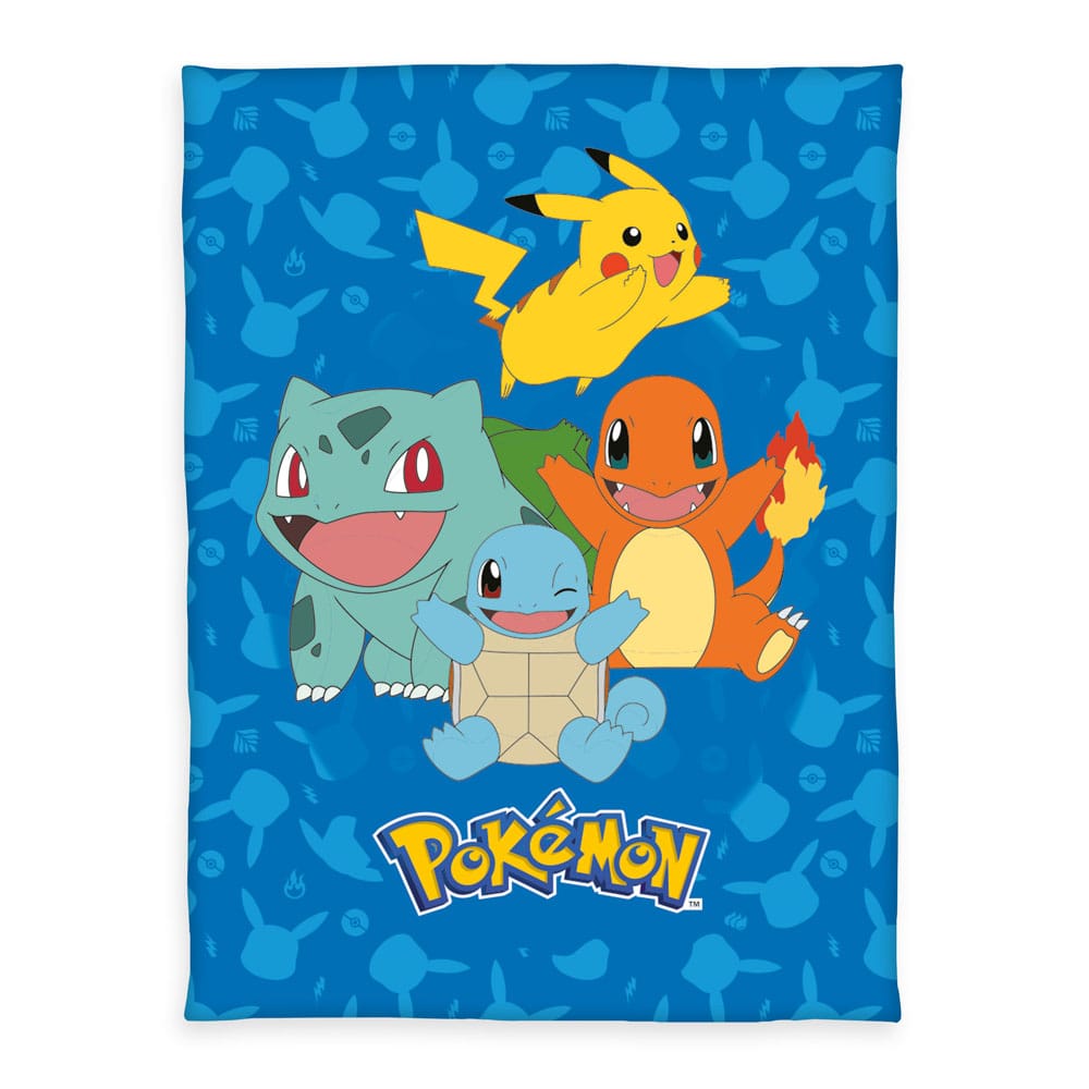 Pokemon Flanell-Fleecedecke Starter Pokemon 130 x 160 cm - Versand: 5-7 Tage nach Bestellung