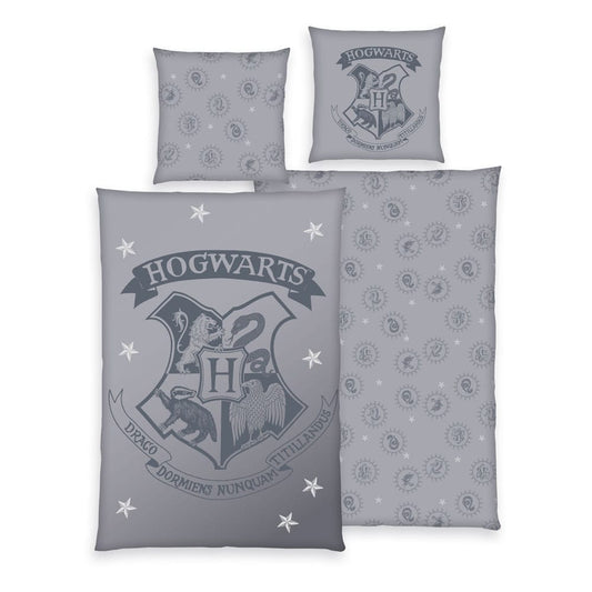Harry Potter Bettwäsche Grau 135 x 200 cm / 80 x 80 cm  - Versand: 5-7 Tage nach Bestellung
