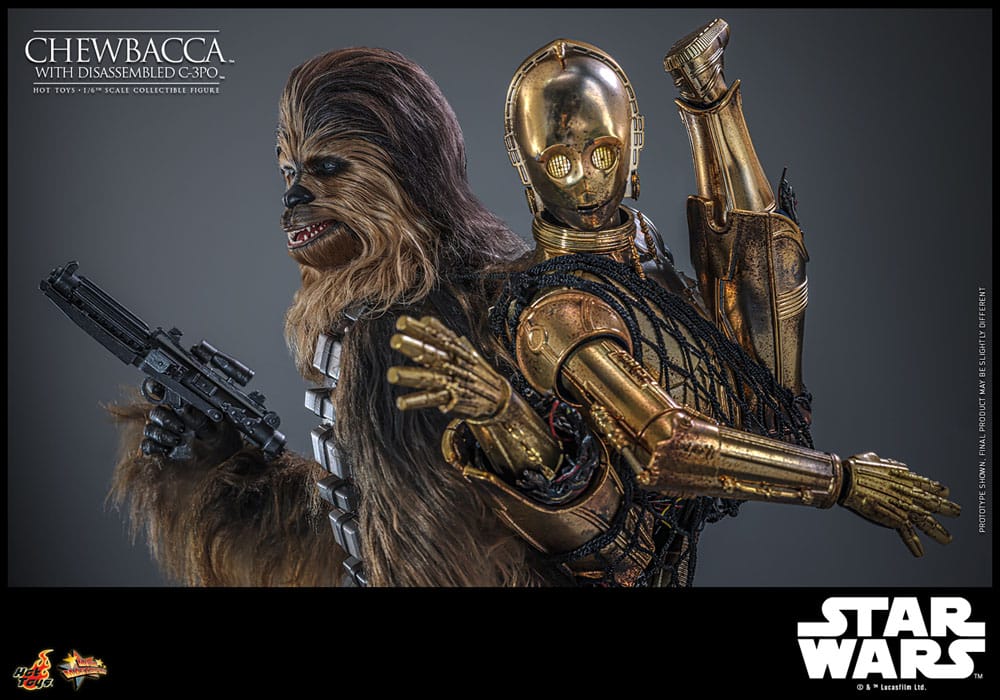 Star Wars Episode V Movie Masterpiece Actionfigur 1/6 Chewbacca with Disassembled C-3PO 36 cm - Preorder - ETA: Ende 11.2025