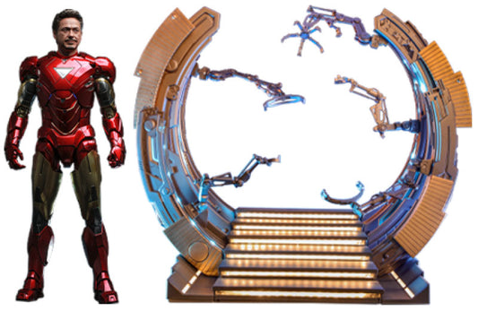 Marvel's The Avengers Movie Masterpiece Diecast Actionfigur 1/6 Iron Man Mark VI (2.0) mit Suit-Up Gantry 32 cm - Versand: 5-7 Tage nach Bestellung