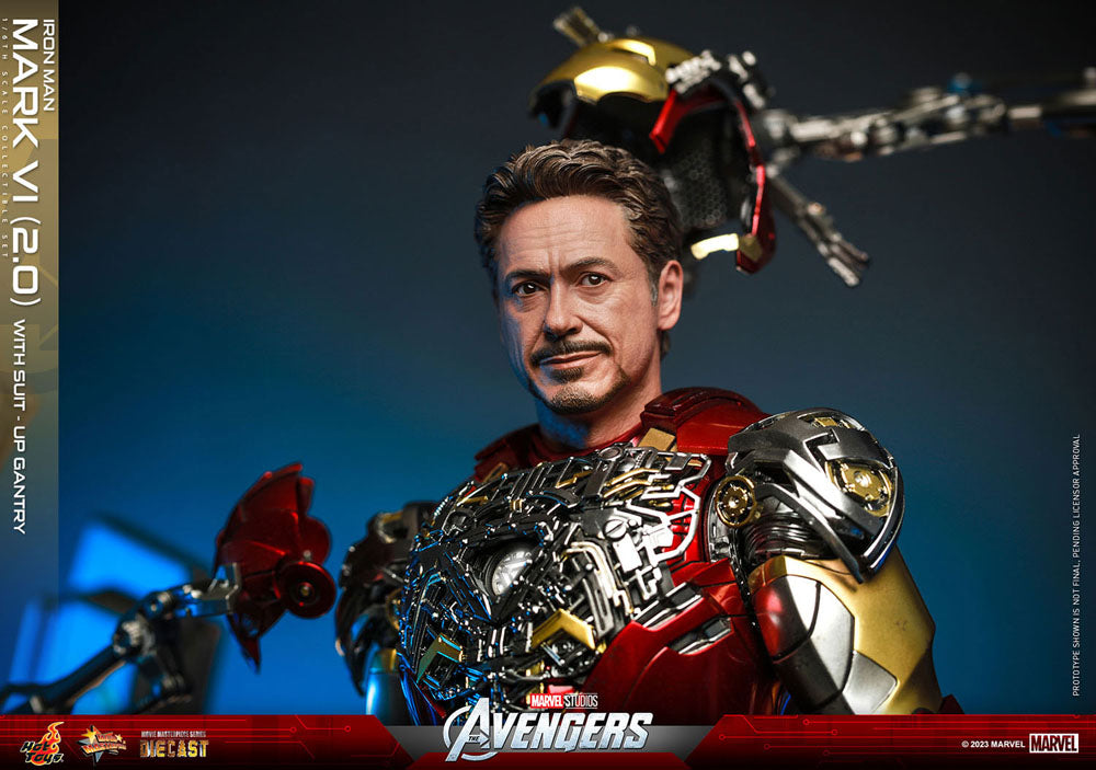 Marvel's The Avengers Movie Masterpiece Diecast Actionfigur 1/6 Iron Man Mark VI (2.0) mit Suit-Up Gantry 32 cm - Versand: 5-7 Tage nach Bestellung