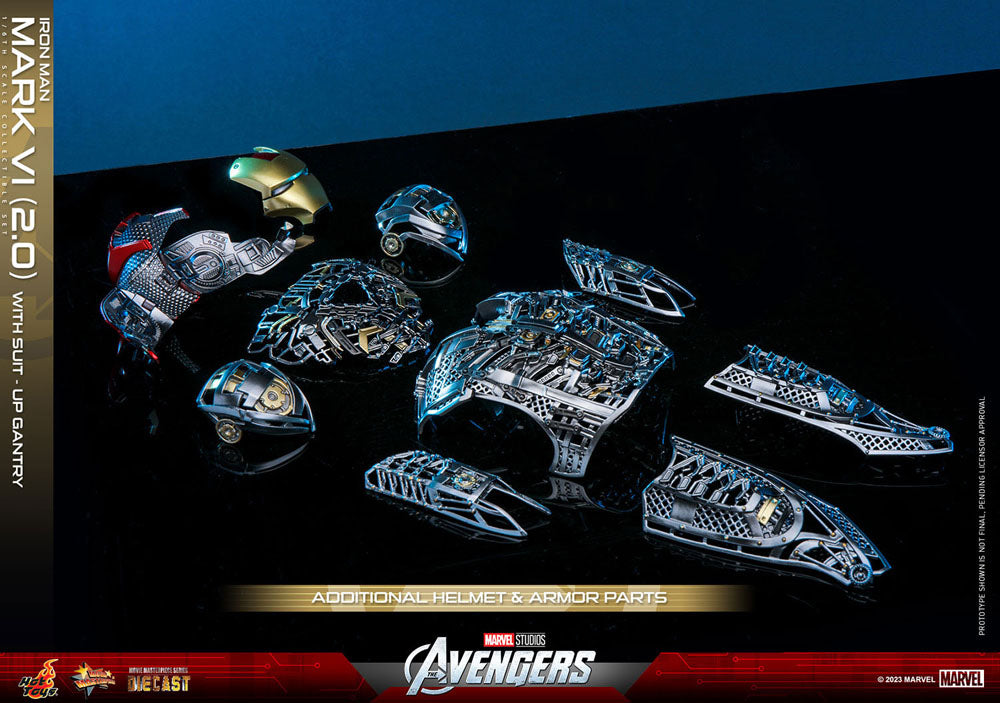 Marvel's The Avengers Movie Masterpiece Diecast Actionfigur 1/6 Iron Man Mark VI (2.0) mit Suit-Up Gantry 32 cm - Versand: 5-7 Tage nach Bestellung