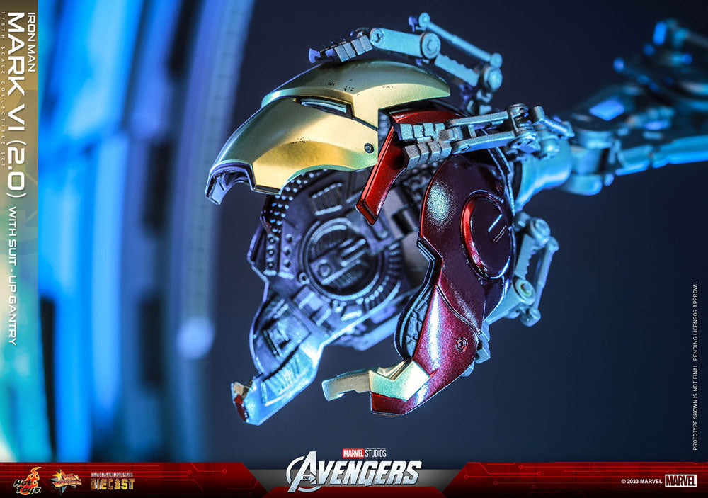 Marvel's The Avengers Movie Masterpiece Diecast Actionfigur 1/6 Iron Man Mark VI (2.0) mit Suit-Up Gantry 32 cm - Versand: 5-7 Tage nach Bestellung