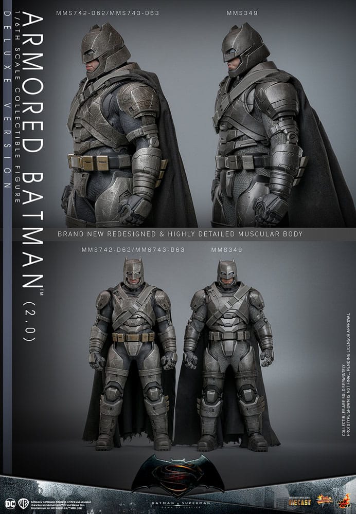 Batman v Superman: Dawn of Justice Movie Masterpiece Actionfigur 1/6 Armored Batman 2.0 (Deluxe Version) 33 cm - Preorder - ETA - Ende 08.2025