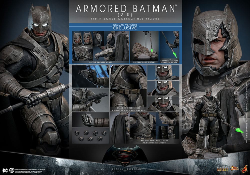 Batman v Superman: Dawn of Justice Movie Masterpiece Actionfigur 1/6 Armored Batman 2.0 (Deluxe Version) 33 cm - Preorder - ETA - Ende 08.2025