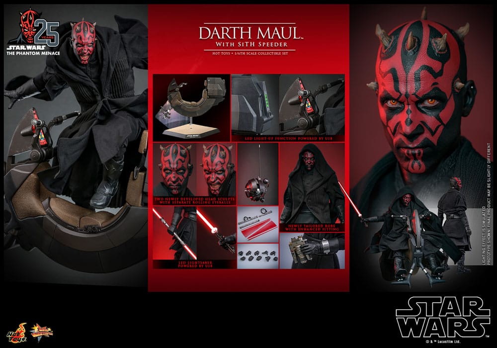 Star Wars Episode I Movie Masterpiece Actionfigur 1/6 Darth Maul with Sith Speeder 29 cm - Preorder - ETA: Ende 08.2025