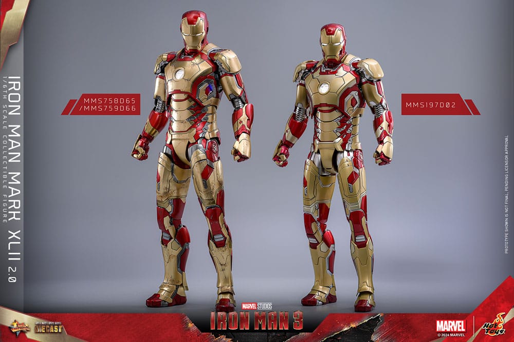 Iron Man 3 Movie Masterpiece Diecast Actionfigur 1/6 Iron Man Mark XLII (2.0) 32 cm - Preorder - ETA: 25.11.2025