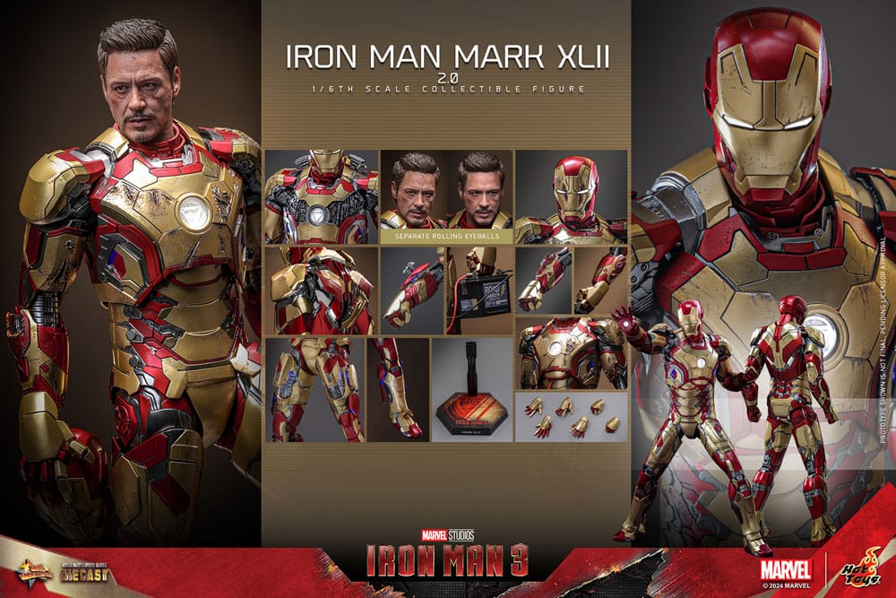 Iron Man 3 Movie Masterpiece Diecast Actionfigur 1/6 Iron Man Mark XLII (2.0) 32 cm - Preorder - ETA: 25.11.2025