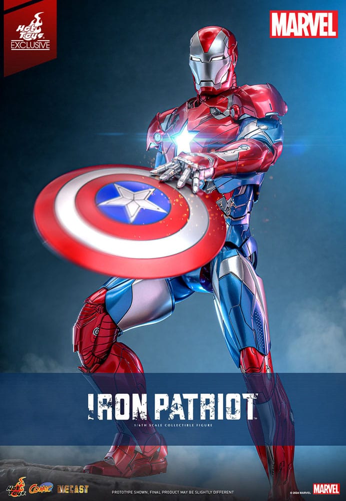 Marvel Comic Diecast Masterpiece Actionfigur 1/6 Iron Patriot Hot Toys Exclusive 32 cm - Versand: 5-7 Tage nach Bestellung